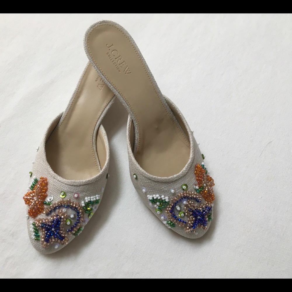 J CREW Beaded Blanche Mini Wedge